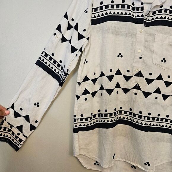 J. Crew Tribal Linen Shirt - Picture 2 of 6